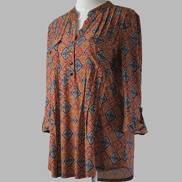 Cocomo Women's Aztec Print Blouse Size S (C519) - Picture 4 of 6